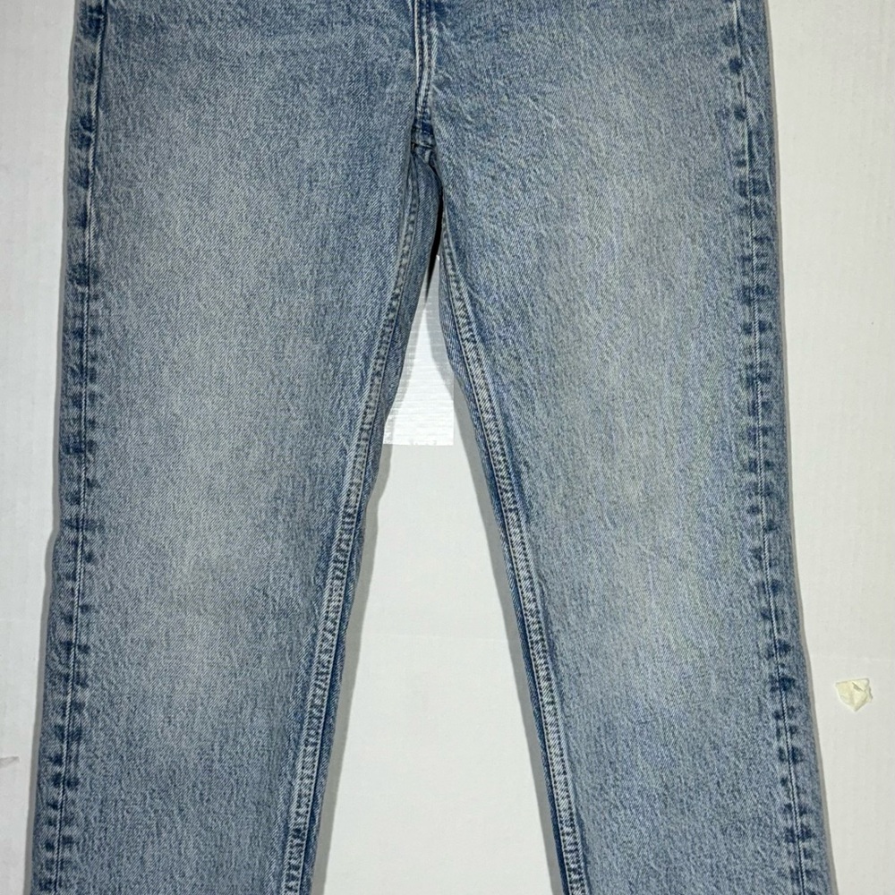 Zara Mom Fit High Rise Jeans Womens Size 0 Blue Medium Wash Tapered Read J2-205